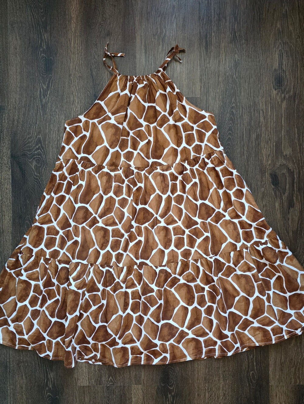 Janie & Jack tawny brown giraffe "The Wanderer" sundress